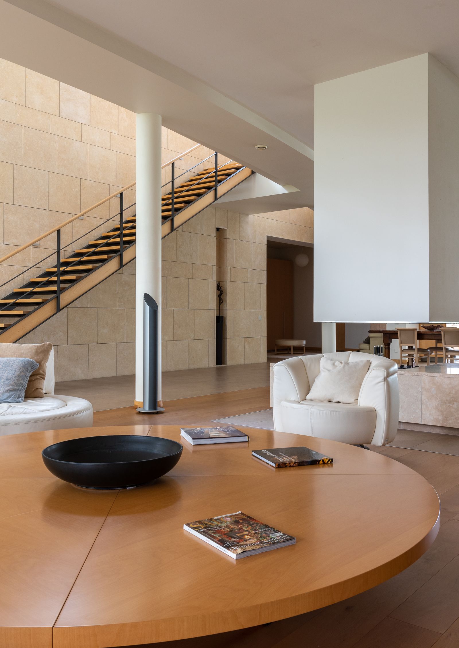 Plateau de table rond en bois massif